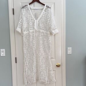 Crochet Lace Maxi Caftan